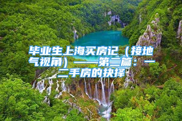 畢業(yè)生上海買(mǎi)房記（接地氣視角）——第二篇：一二手房的抉擇