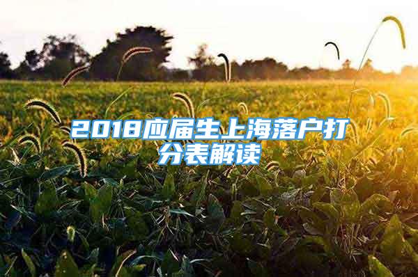 2018應(yīng)屆生上海落戶打分表解讀