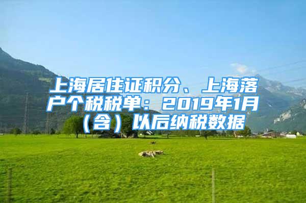 上海居住證積分、上海落戶個稅稅單：2019年1月（含）以后納稅數(shù)據(jù)