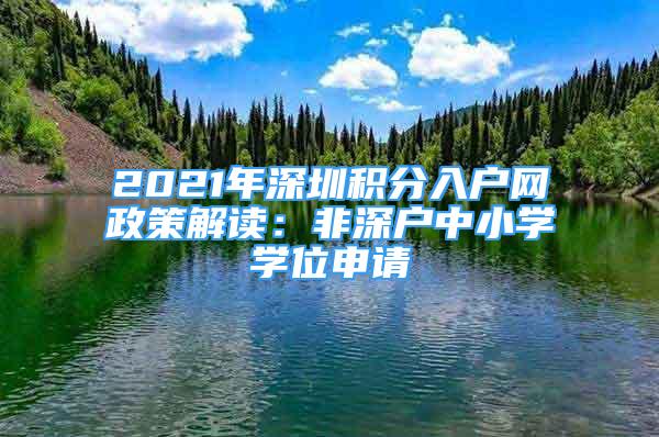 2021年深圳積分入戶網(wǎng)政策解讀：非深戶中小學(xué)學(xué)位申請(qǐng)