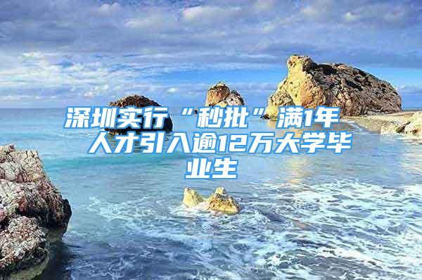 深圳實(shí)行“秒批”滿1年  人才引入逾12萬大學(xué)畢業(yè)生