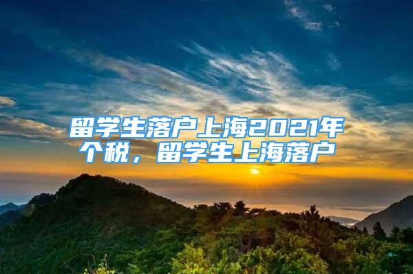 留學(xué)生落戶上海2021年個稅，留學(xué)生上海落戶