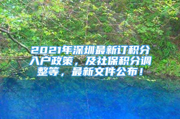 2021年深圳最新訂積分入戶政策，及社保積分調(diào)整等，最新文件公布！