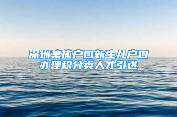 深圳集體戶口新生兒戶口辦理積分類人才引進