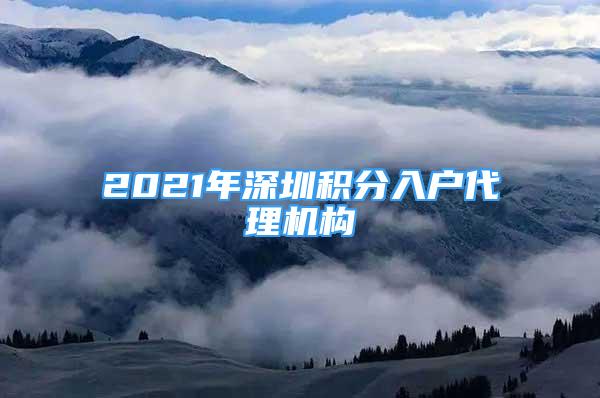 2021年深圳積分入戶代理機構(gòu)