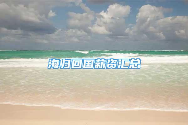 海歸回國(guó)薪資匯總