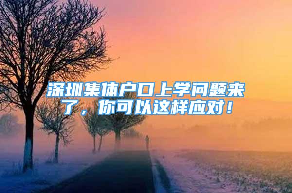 深圳集體戶口上學問題來了，你可以這樣應對！