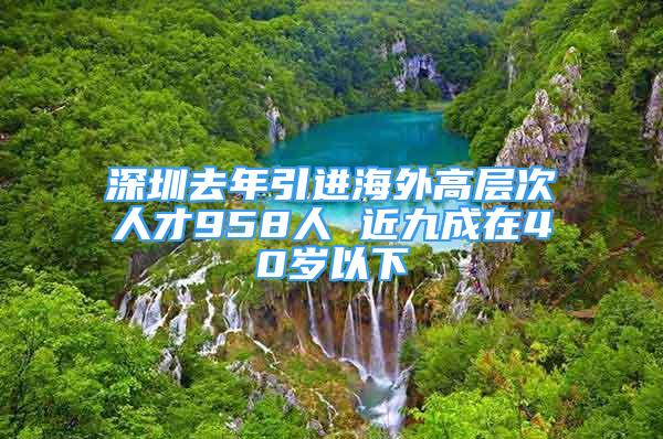 深圳去年引進海外高層次人才958人 近九成在40歲以下