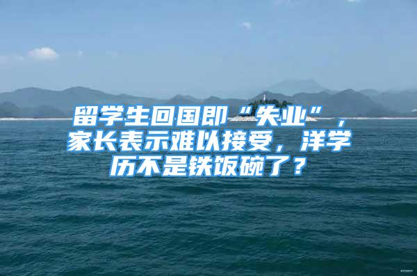 留學生回國即“失業(yè)”，家長表示難以接受，洋學歷不是鐵飯碗了？