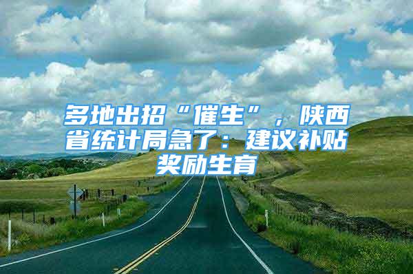 多地出招“催生”，陜西省統(tǒng)計(jì)局急了：建議補(bǔ)貼獎勵生育