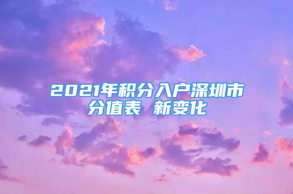 2021年積分入戶(hù)深圳市分值表 新變化