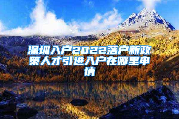 深圳入戶2022落戶新政策人才引進(jìn)入戶在哪里申請(qǐng)