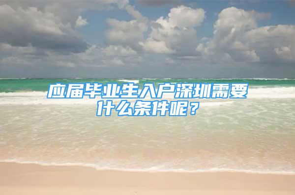 應屆畢業(yè)生入戶深圳需要什么條件呢？