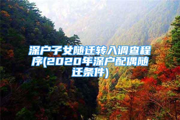 深戶子女隨遷轉(zhuǎn)入調(diào)查程序(2020年深戶配偶隨遷條件)