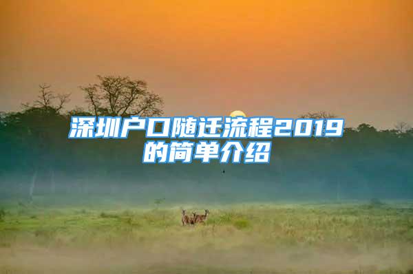 深圳戶口隨遷流程2019的簡單介紹