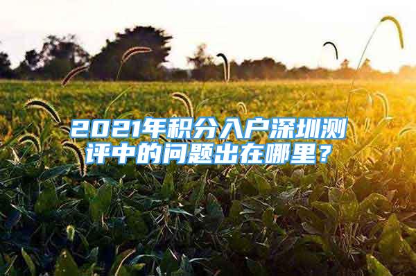 2021年積分入戶深圳測評中的問題出在哪里？