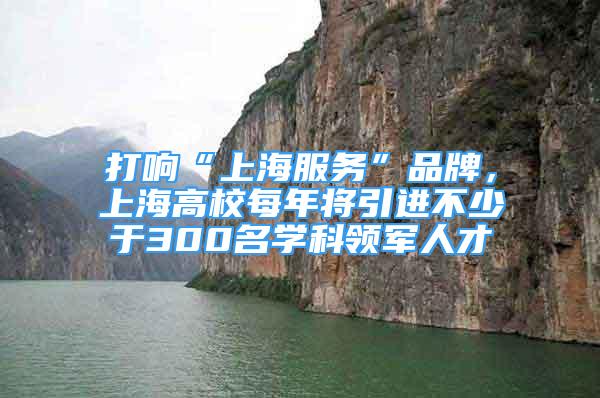 打響“上海服務”品牌，上海高校每年將引進不少于300名學科領(lǐng)軍人才