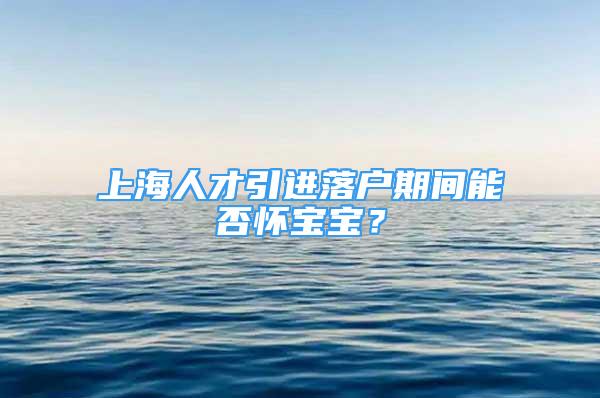 上海人才引進(jìn)落戶期間能否懷寶寶？