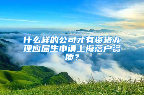 什么樣的公司才有資格辦理應(yīng)屆生申請上海落戶資質(zhì)？