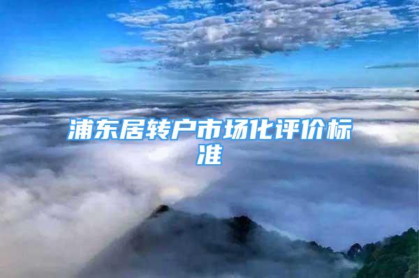 浦東居轉(zhuǎn)戶市場(chǎng)化評(píng)價(jià)標(biāo)準(zhǔn)