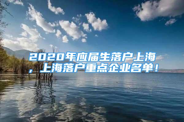 2020年應(yīng)屆生落戶上海，上海落戶重點(diǎn)企業(yè)名單！