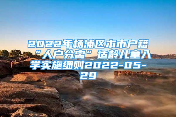 2022年楊浦區(qū)本市戶籍“人戶分離”適齡兒童入學實施細則2022-05-29