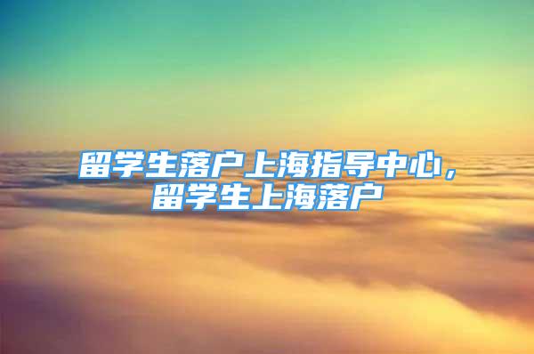 留學生落戶上海指導中心，留學生上海落戶