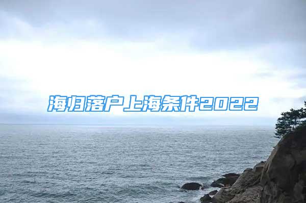 海歸落戶上海條件2022