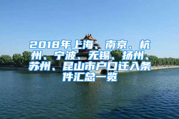 2018年上海、南京、杭州、寧波、無(wú)錫、揚(yáng)州、蘇州、昆山市戶口遷入條件匯總一覽