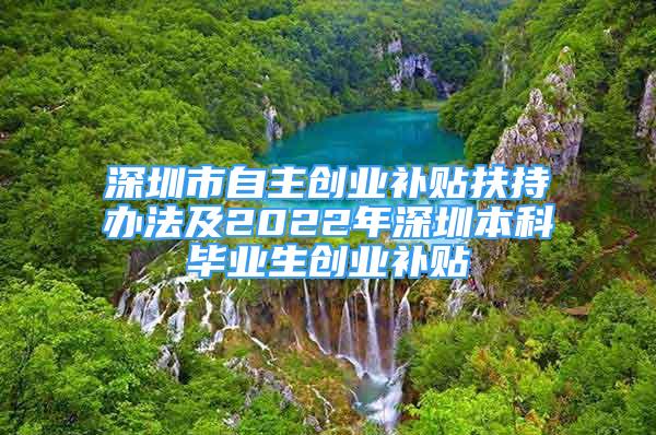 深圳市自主創(chuàng)業(yè)補(bǔ)貼扶持辦法及2022年深圳本科畢業(yè)生創(chuàng)業(yè)補(bǔ)貼