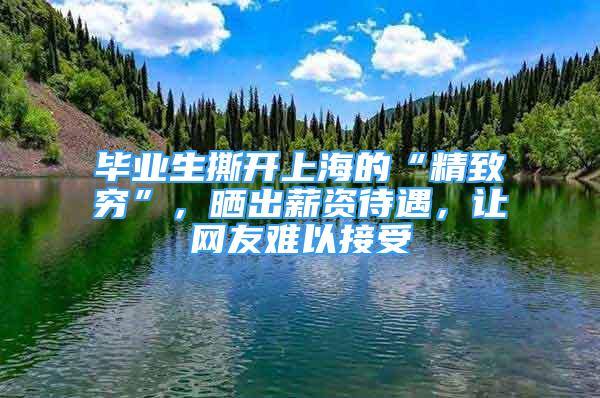 畢業(yè)生撕開上海的“精致窮”，曬出薪資待遇，讓網(wǎng)友難以接受