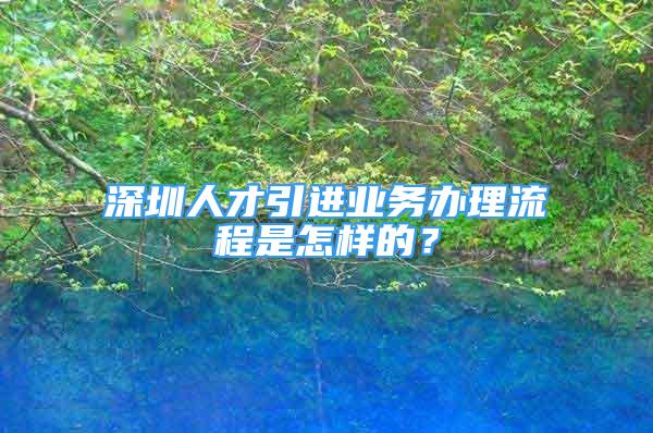 深圳人才引進業(yè)務辦理流程是怎樣的？