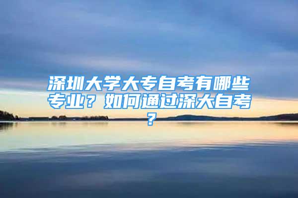 深圳大學大專自考有哪些專業(yè)？如何通過深大自考？