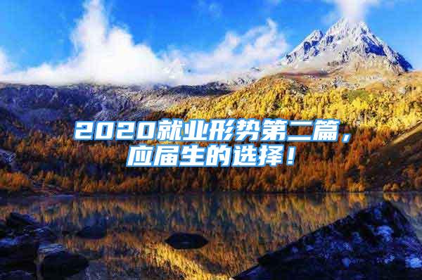 2020就業(yè)形勢第二篇，應(yīng)屆生的選擇！