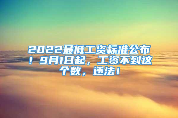 2022最低工資標(biāo)準(zhǔn)公布！9月1日起，工資不到這個(gè)數(shù)，違法！