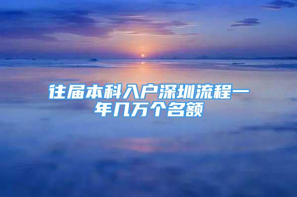 往屆本科入戶深圳流程一年幾萬個名額