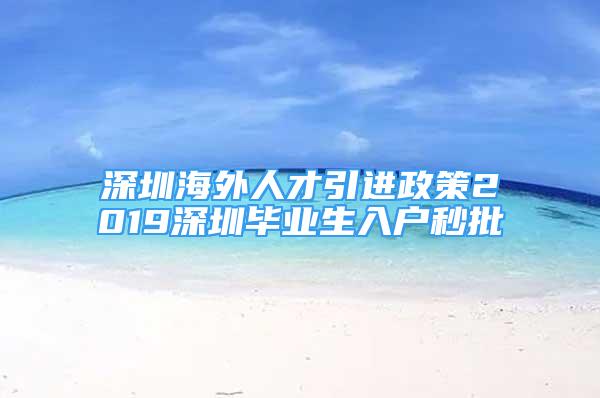 深圳海外人才引進(jìn)政策2019深圳畢業(yè)生入戶秒批