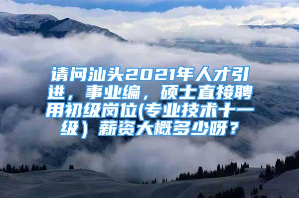 請問汕頭2021年人才引進(jìn)，事業(yè)編，碩士直接聘用初級崗位(專業(yè)技術(shù)十一級）薪資大概多少呀？