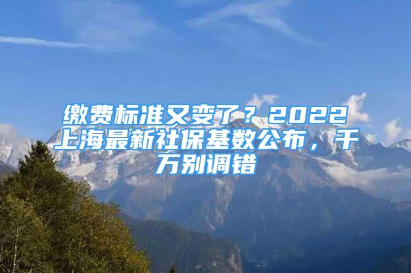 繳費(fèi)標(biāo)準(zhǔn)又變了？2022上海最新社?；鶖?shù)公布，千萬(wàn)別調(diào)錯(cuò)