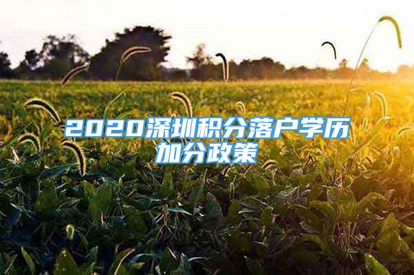 2020深圳積分落戶學(xué)歷加分政策