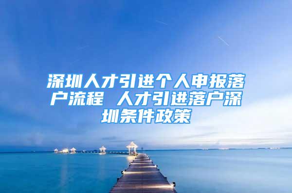 深圳人才引進個人申報落戶流程 人才引進落戶深圳條件政策