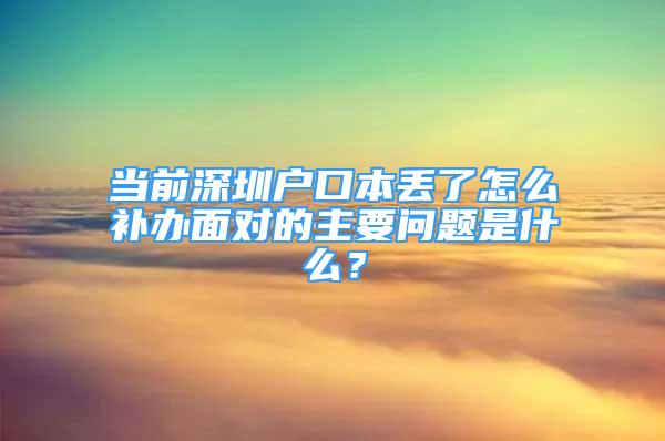 當(dāng)前深圳戶口本丟了怎么補辦面對的主要問題是什么？