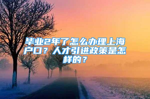 畢業(yè)2年了怎么辦理上海戶口？人才引進(jìn)政策是怎樣的？