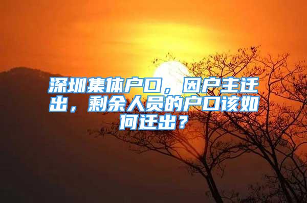 深圳集體戶口，因戶主遷出，剩余人員的戶口該如何遷出？