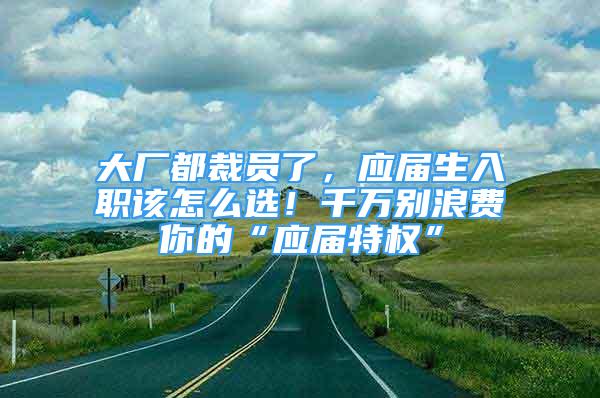 大廠都裁員了，應(yīng)屆生入職該怎么選！千萬別浪費你的“應(yīng)屆特權(quán)”