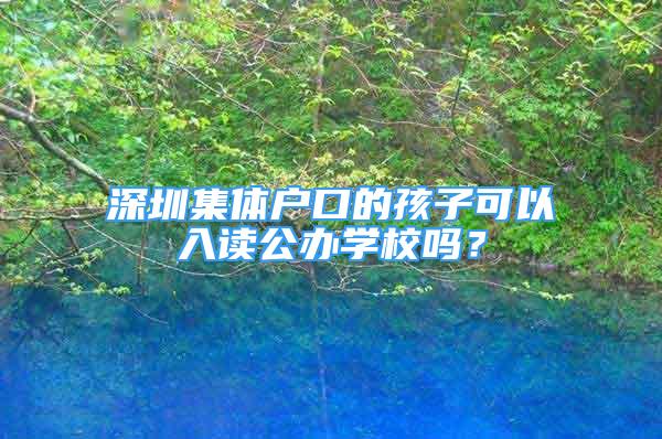 深圳集體戶口的孩子可以入讀公辦學校嗎？