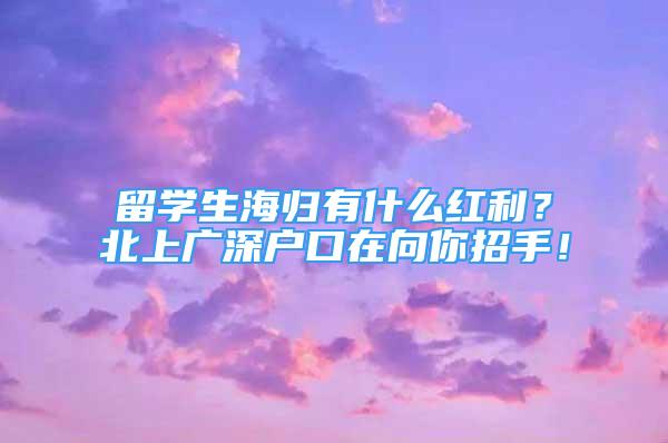 留學(xué)生海歸有什么紅利？北上廣深戶口在向你招手！