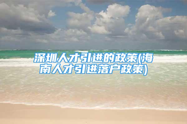 深圳人才引進(jìn)的政策(海南人才引進(jìn)落戶政策)