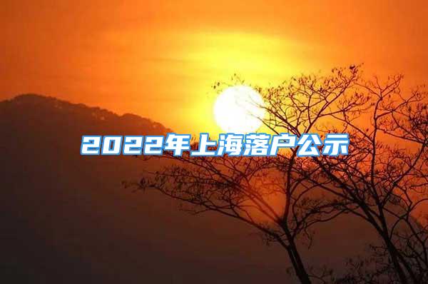 2022年上海落戶公示