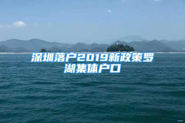 深圳落戶2019新政策羅湖集體戶口